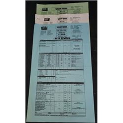 "Scream Queens" 2016 Call Sheet Starring Emma Robert's, Jamie Lee Curtis, Oliver Hudson