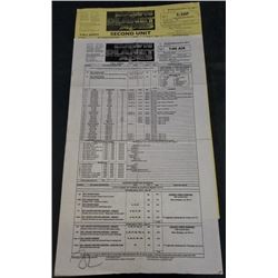 "Dawn the Planet of the Apes" 2013 Call Sheet Starring: Andy Serkis, Jason Clarke, Toby Kebbell June