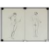 Image 1 : Two Graphite Sketches Nude Female Inscribed '68