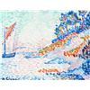 Image 1 : Style of Paul Signac French Oil Paper '97 Paris