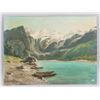 Image 2 : German Oil on Board Landscape Scene E. Plunder