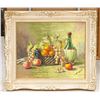 Image 2 : Signed S. Trolli Oil on Canvas Fruit Basket