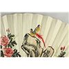 Image 3 : Large Watercolour on Paper Fan Perched Songbirds