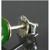 Image 3 : Sterling Silver 8mm Genuine Green Jade Stud