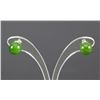 Image 4 : Sterling Silver 8mm Genuine Green Jade Stud