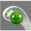 Image 5 : Sterling Silver 8mm Genuine Green Jade Stud