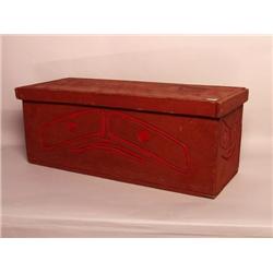 Old N.W. Coast Carved Cedar Storage Box