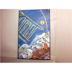 American Native Indian Painting on Canvas