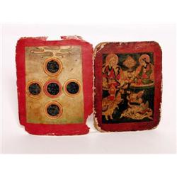 Two Antique Tibetan Painted Cards