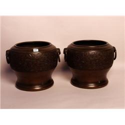 Antique Japanese Bronze Jardinieres