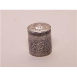 Enamelled Fine Silver Cylinder Jar