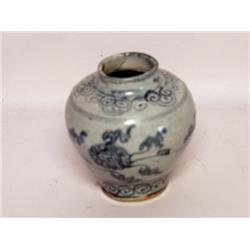 Antique Chinese Ceramic Blue Glaze Vase