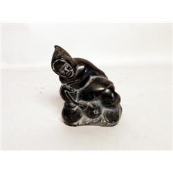 Inuit Soapstone Sculpture: Hunter with 