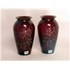 Image 1 : Ruby Glass Vases Floral Etched