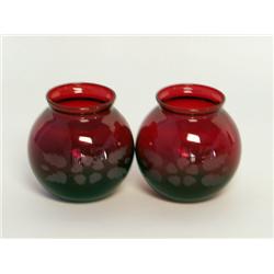 A Pair of Ruby Glass Vases
