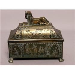 Vintage Egyptian Brass Sarcophagus Box