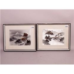 Textiles: Pair of Japanese Silk Embroid