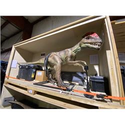 ANIMATRONIC DILOPHOSAURUS EARLY JURASSIC PERIOD DINOSAUR IN TRANSPORT CRATE