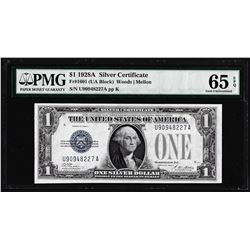 1928A $1 Silver Certificate Note Fr.1601 PMG Gem Uncirculated 65EPQ
