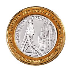 .999 Fine Silver New York New York Las Vegas, Nevada $10 Limited Edition Gaming Token