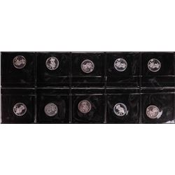 Lot of (10) Disney Mickey & Minnie Mouse Golfer 1/20 oz. .999 Fine Silver Coin Rounds