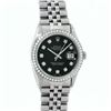 Image 2 : Rolex Mens Stainless Steel Black Diamond 36MM Datejust Wristwatch