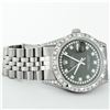 Image 4 : Rolex Mens Stainless Steel Black Diamond Lugs & Pyramid Bezel Datejust Wristwatch