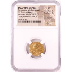 Christ Constantine VII Romanus II, 945-963 AD Byzantine Empire Gold Coin NGC VF