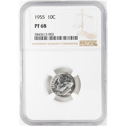 1955 Proof Roosevelt Dime Coin NGC PF68