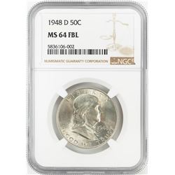 1948-D Franklin Half Dollar Coin NGC MS64FBL