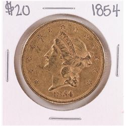 1854 Type 1 $20 Liberty Head Double Eagle Gold Coin