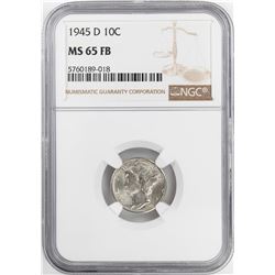 1945-D Mercury Dime Coin NGC MS65FB