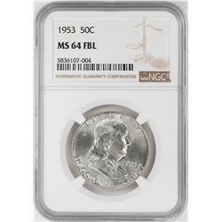 1953 Franklin Half Dollar Coin NGC MS64FBL