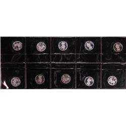 Lot of (10) Disney Mickey & Minnie Mouse Golfer 1/20 oz. .999 Fine Silver Coin Rounds