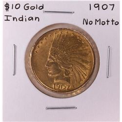 1907 No Motto $10 Indian Head Eagle Gold Coin