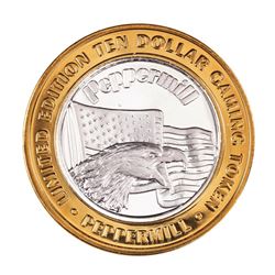 .999 Silver Peppermill Hotel Casino Reno, NV $10 Casino Limited Edition Gaming Token