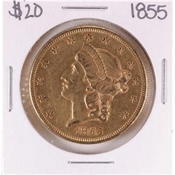 1855 Type 1 $20 Liberty Head Double Eagle Gold Coin