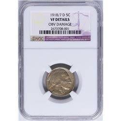 1918/7 Overdate Buffalo Nickel Coin NGC VF Details