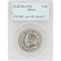 1936 Cleveland Centennial Great Lakes Commemorative Half Dollar Coin PCGS MS64