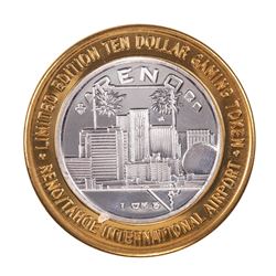 .999 Silver Reno Tahoe International Airport $10 Casino Limited Edition Gaming Token