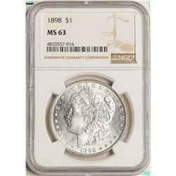 1898 $1 Morgan Silver Dollar Coin NGC MS63