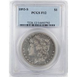 1893-S $1 Morgan Silver Dollar Coin PCGS F12