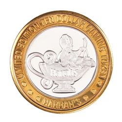 .999 Silver Harrah's Casino Reno Nevada $10 Casino Limited Edition Gaming Token