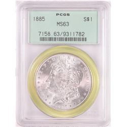 1885 $1 Morgan Silver Dollar Coin PCGS MS63 Old Green Holder