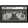 Image 1 : 1899 $1 Black Eagle Silver Certificate Note Fr.226 PMG Very Fine 20