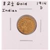 Image 1 : 1914-D $2 1/2 Indian Head Quarter Eagle Gold Coin
