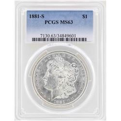 1881-S $1 Morgan Silver Dollar Coin PCGS MS63