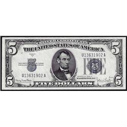 1934D $5 Silver Certificate Note Wide I