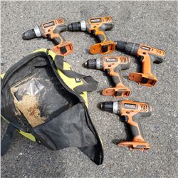 5 RIGID CORDLESS TOOLS ALL WORKING - NO BATTERY OR CHARGER