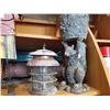 Image 2 : VINTAGE SQUIRREL PLANTER W/ SOLAR LIGHT AND METAL PERSON PLANTER